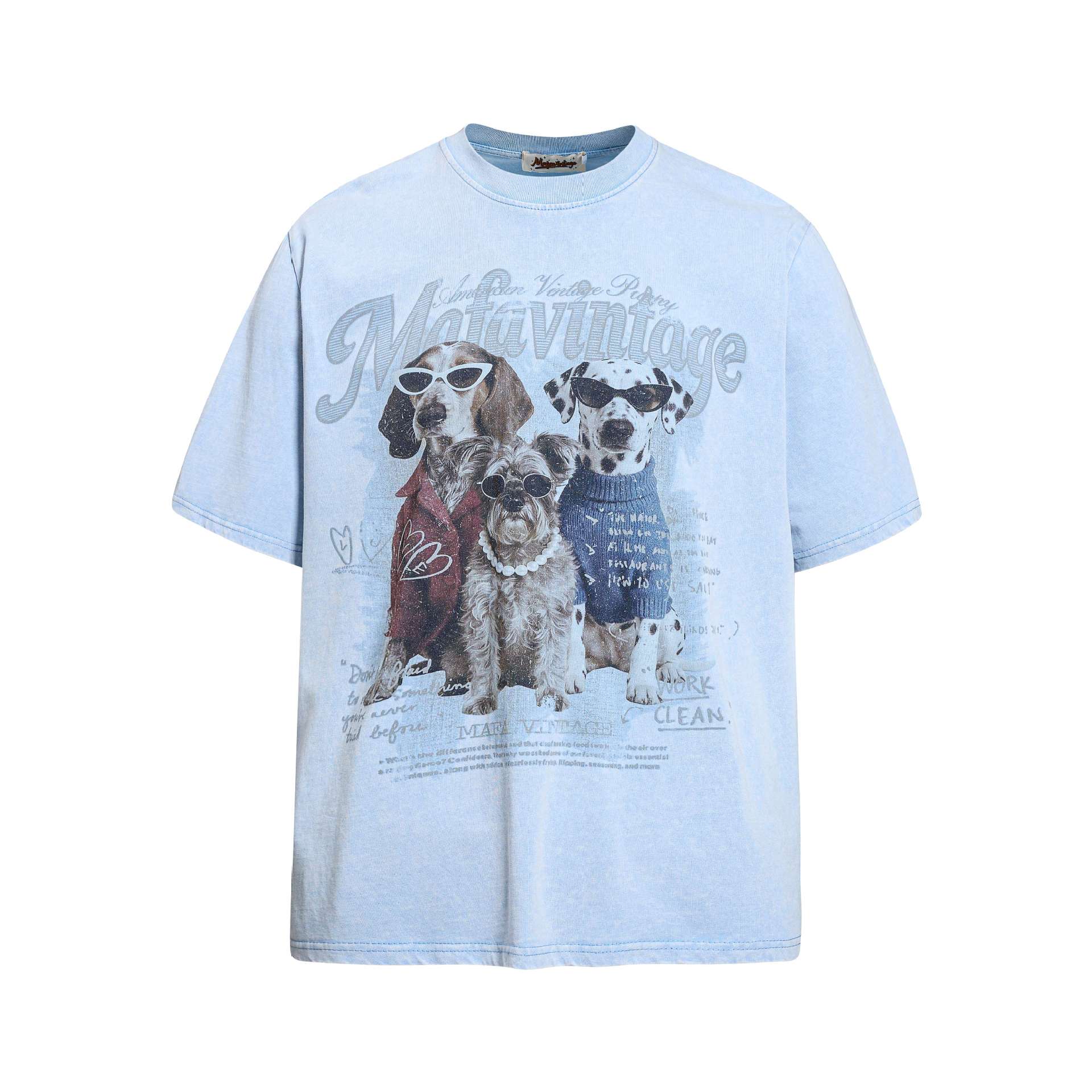 Sunglasses dog print short sleeves