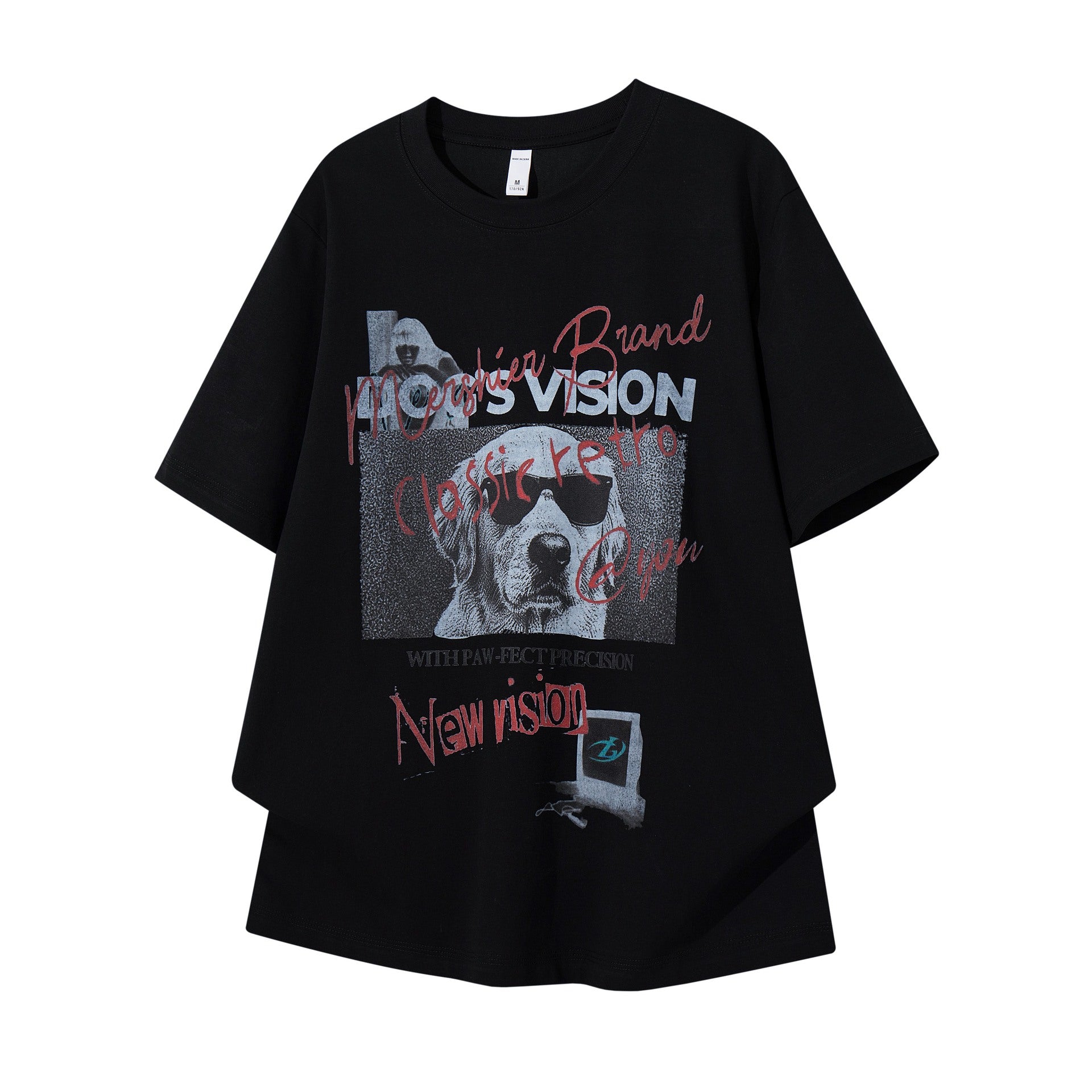 Sunglasses dog print short sleeves