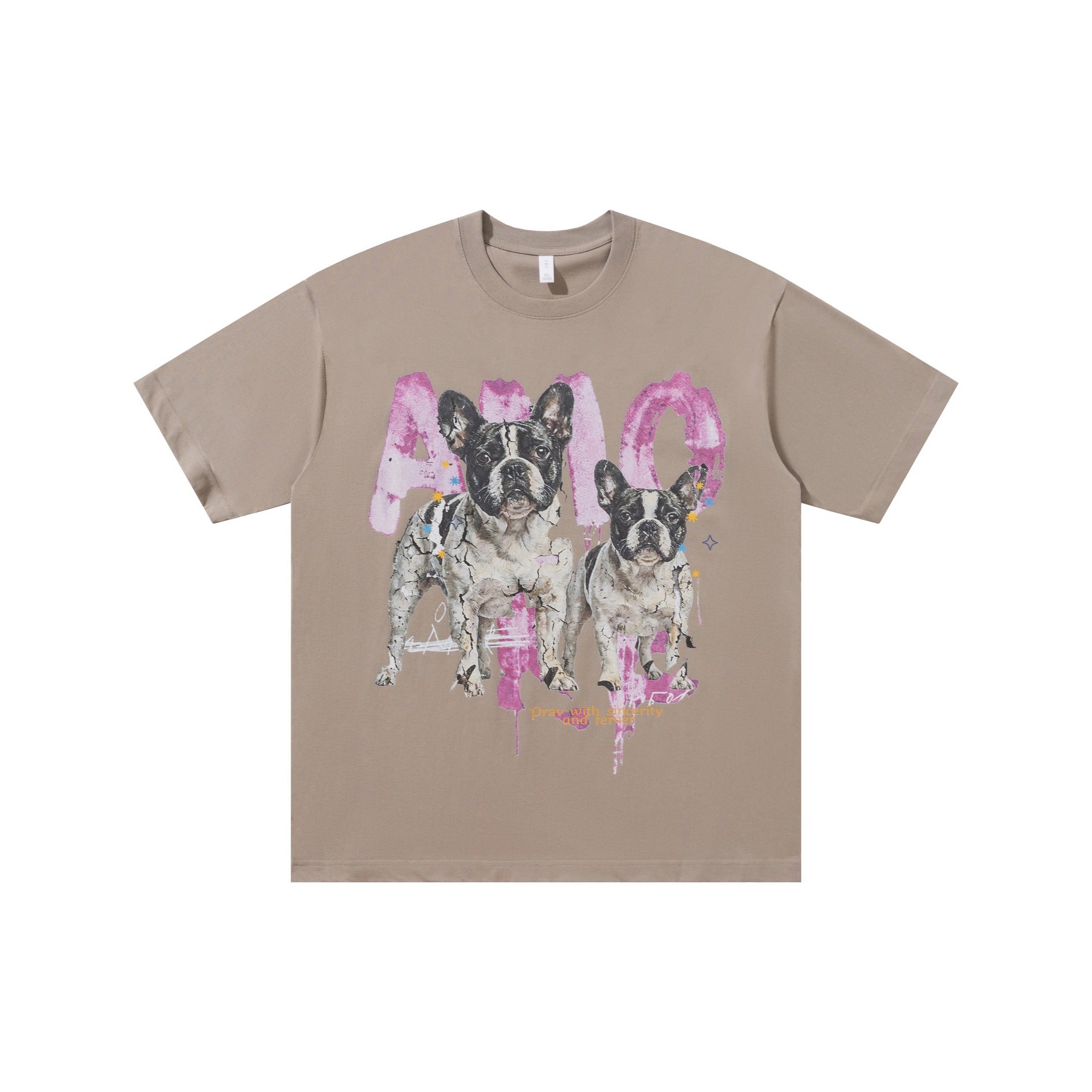 French Dog Printed Short Sleeve