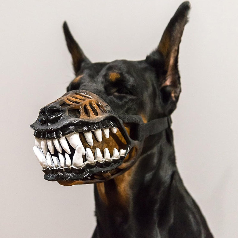 Dinosaur Dog Mask with Moving Teeth, Latex Funny Pet Hood for Halloween Cosplay & Photo Props