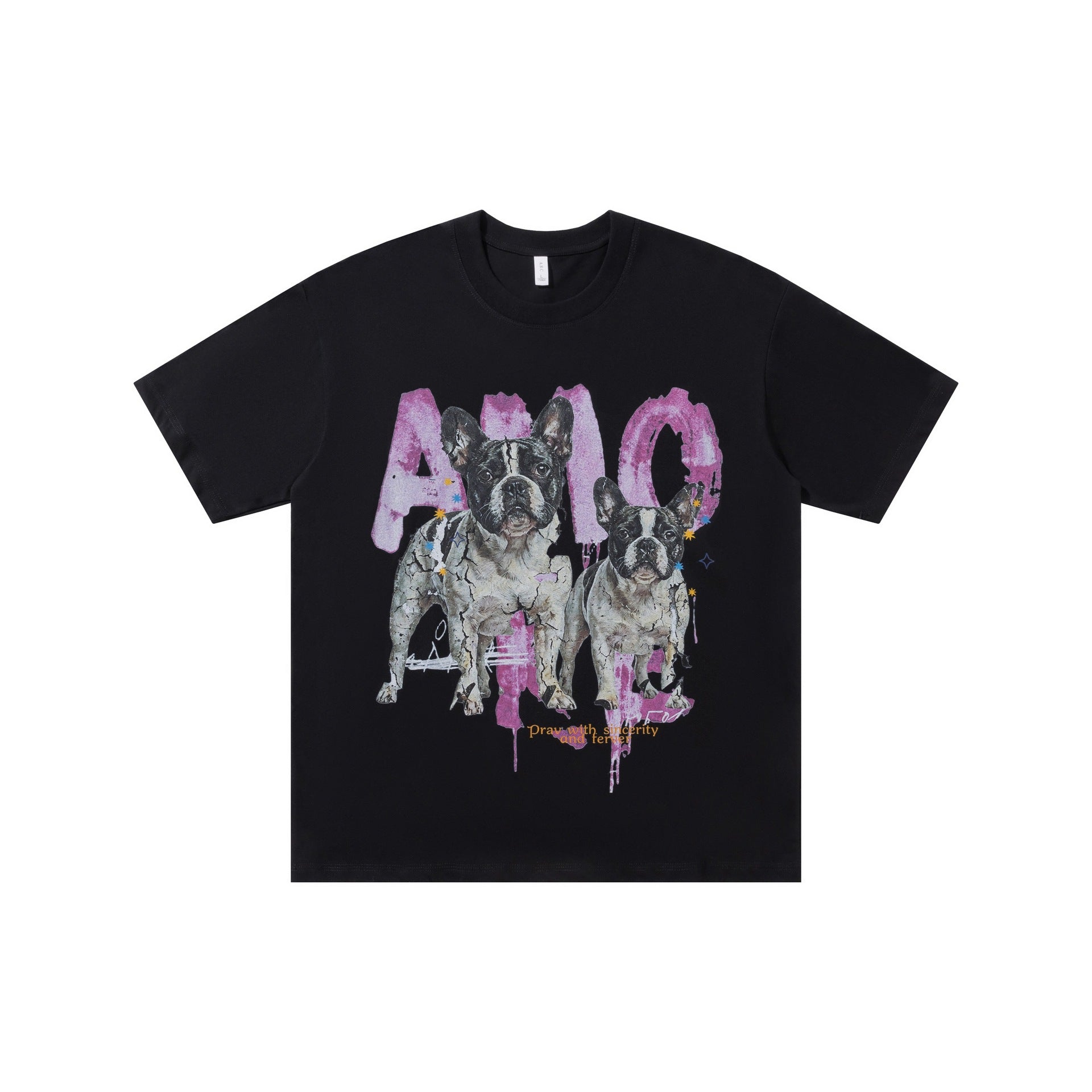 French Dog Printed Short Sleeve