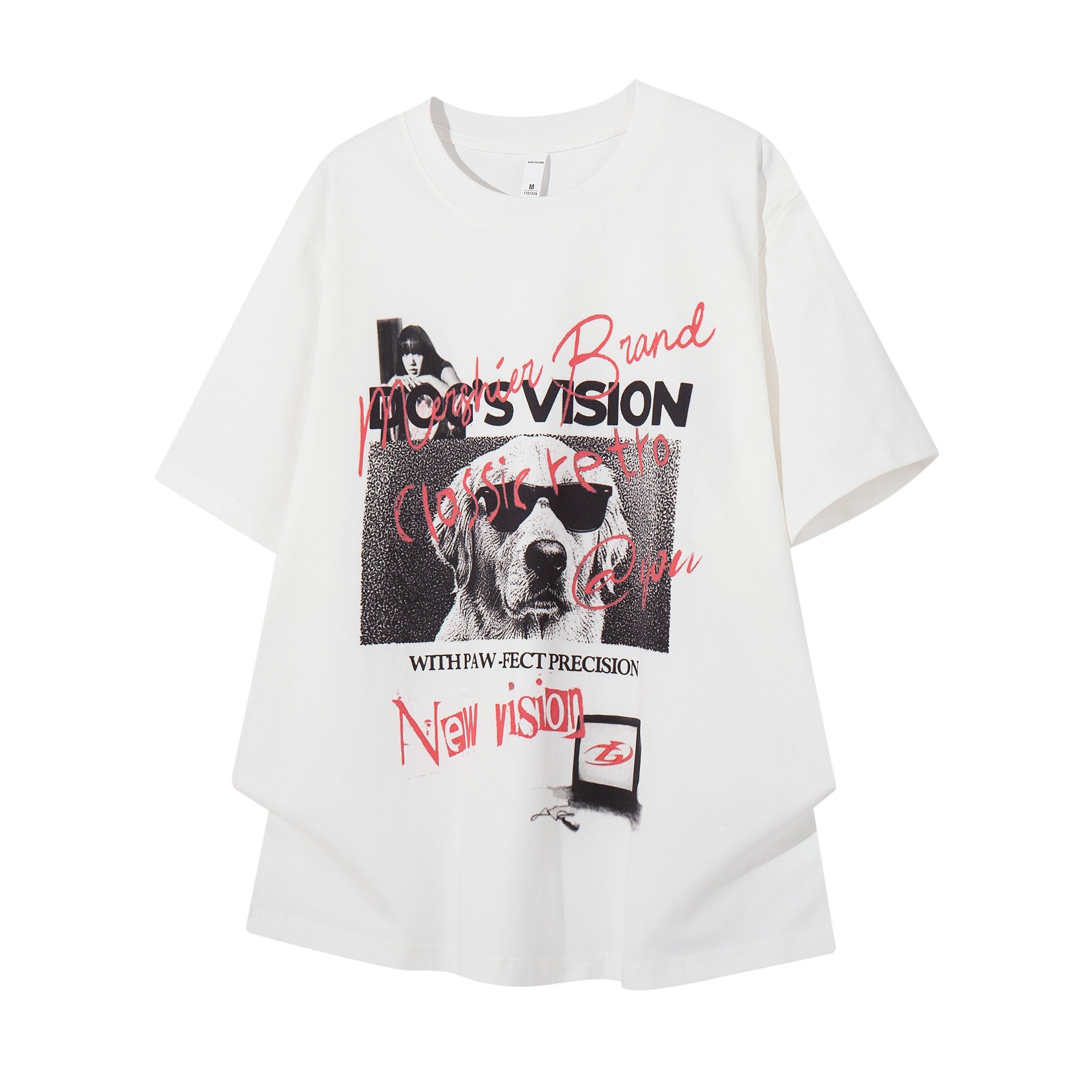 Sunglasses dog print short sleeves