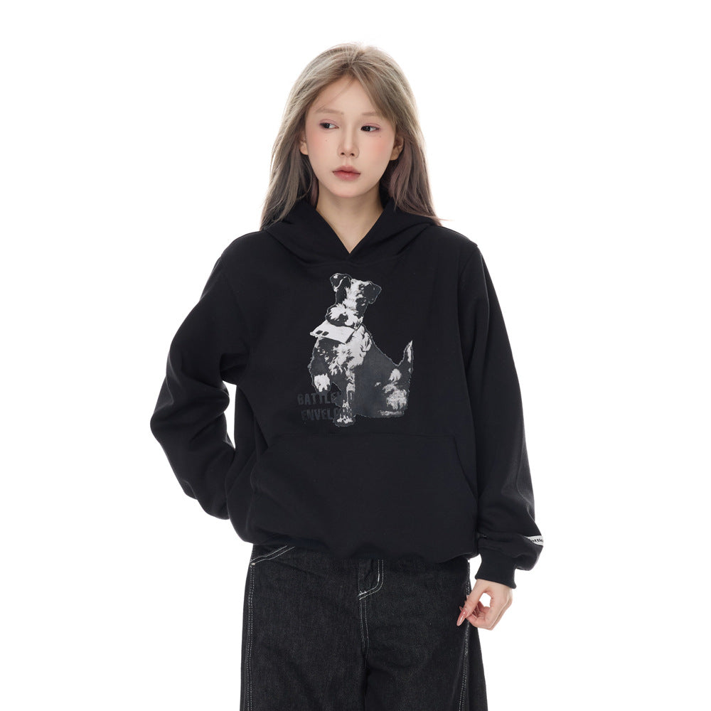 Animal Dog Printed Hoodie
