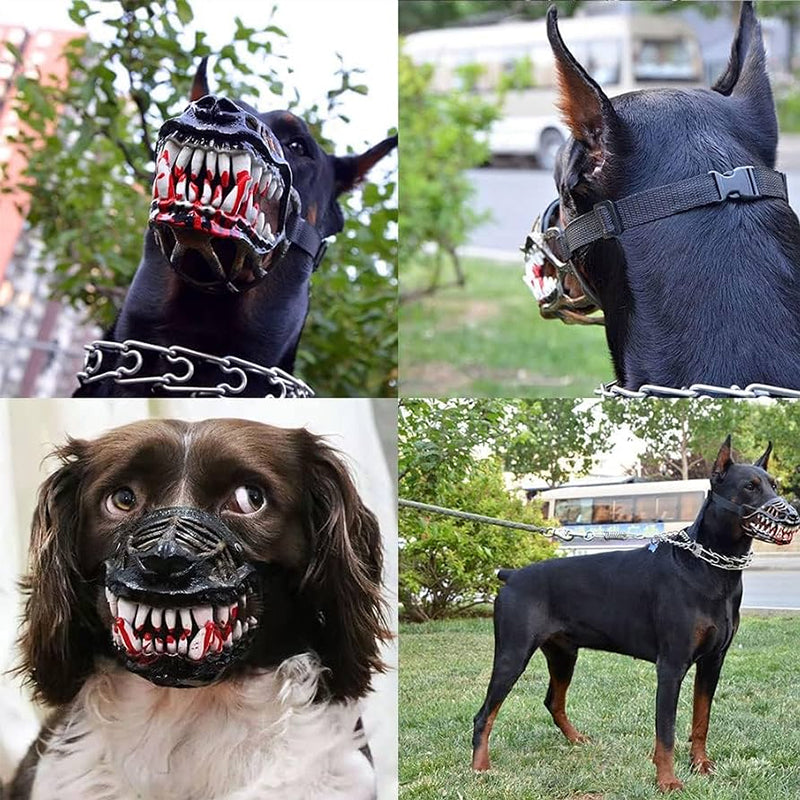 Dinosaur Dog Mask with Moving Teeth, Latex Funny Pet Hood for Halloween Cosplay & Photo Props