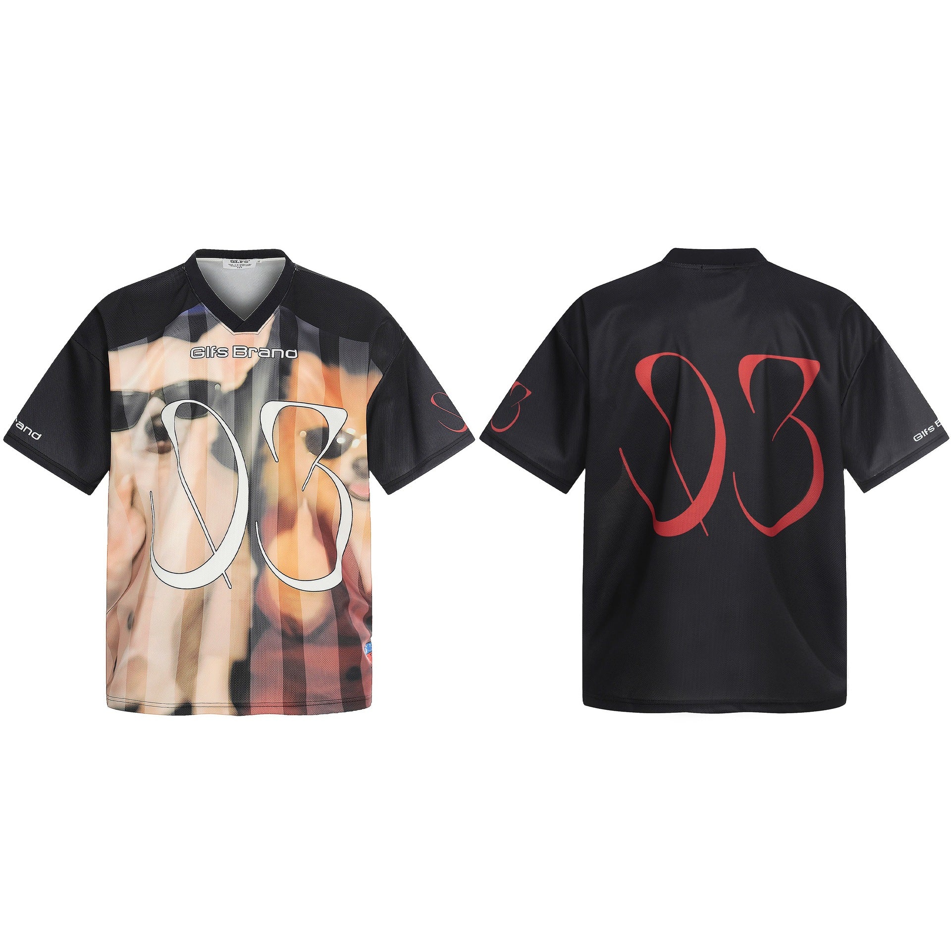 Sunglasses dog print short sleeves