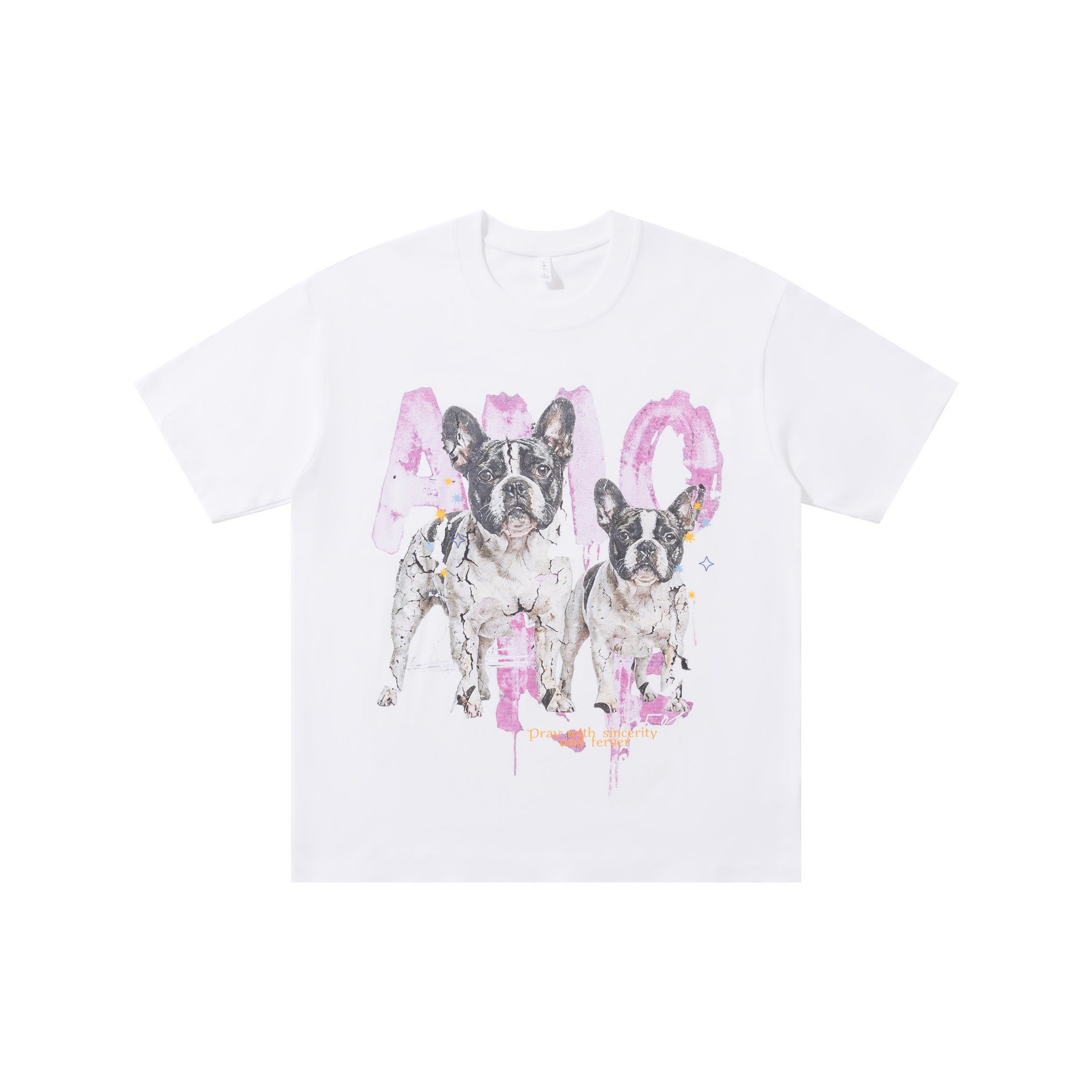 French Dog Printed Short Sleeve