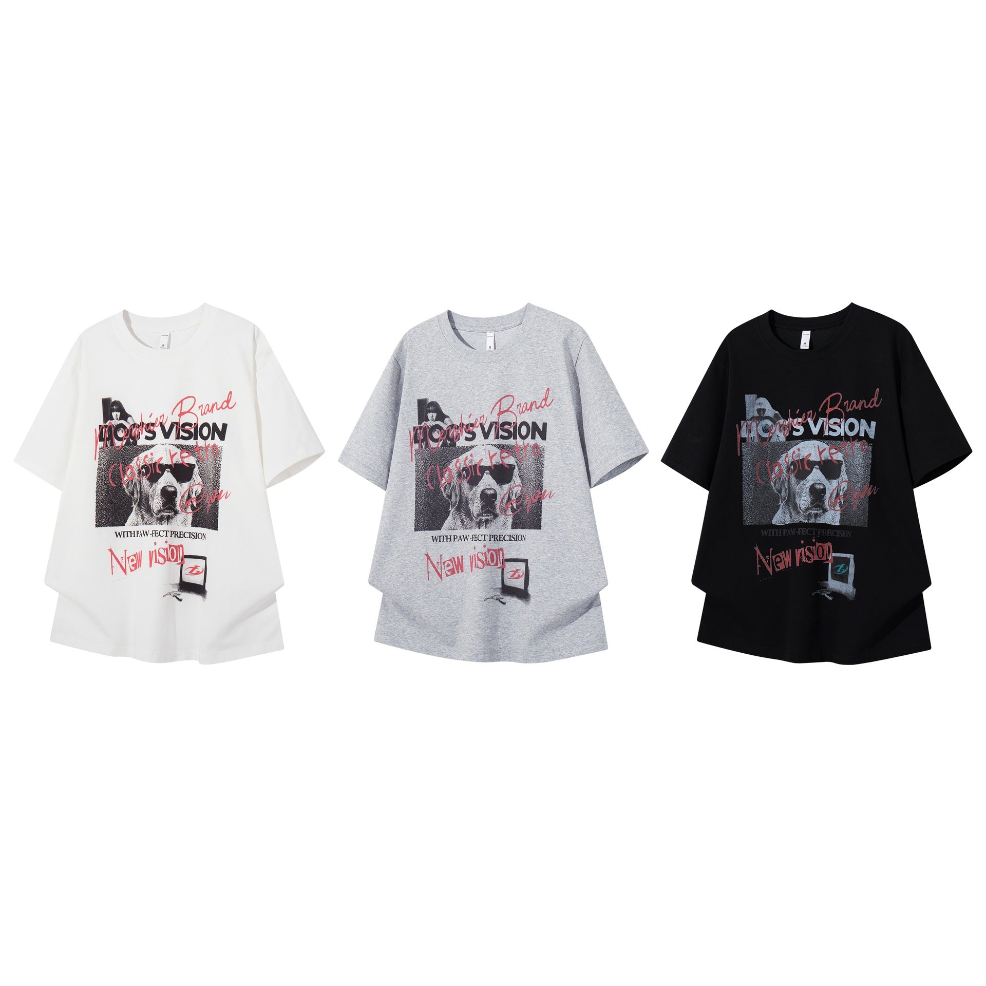 Sunglasses dog print short sleeves