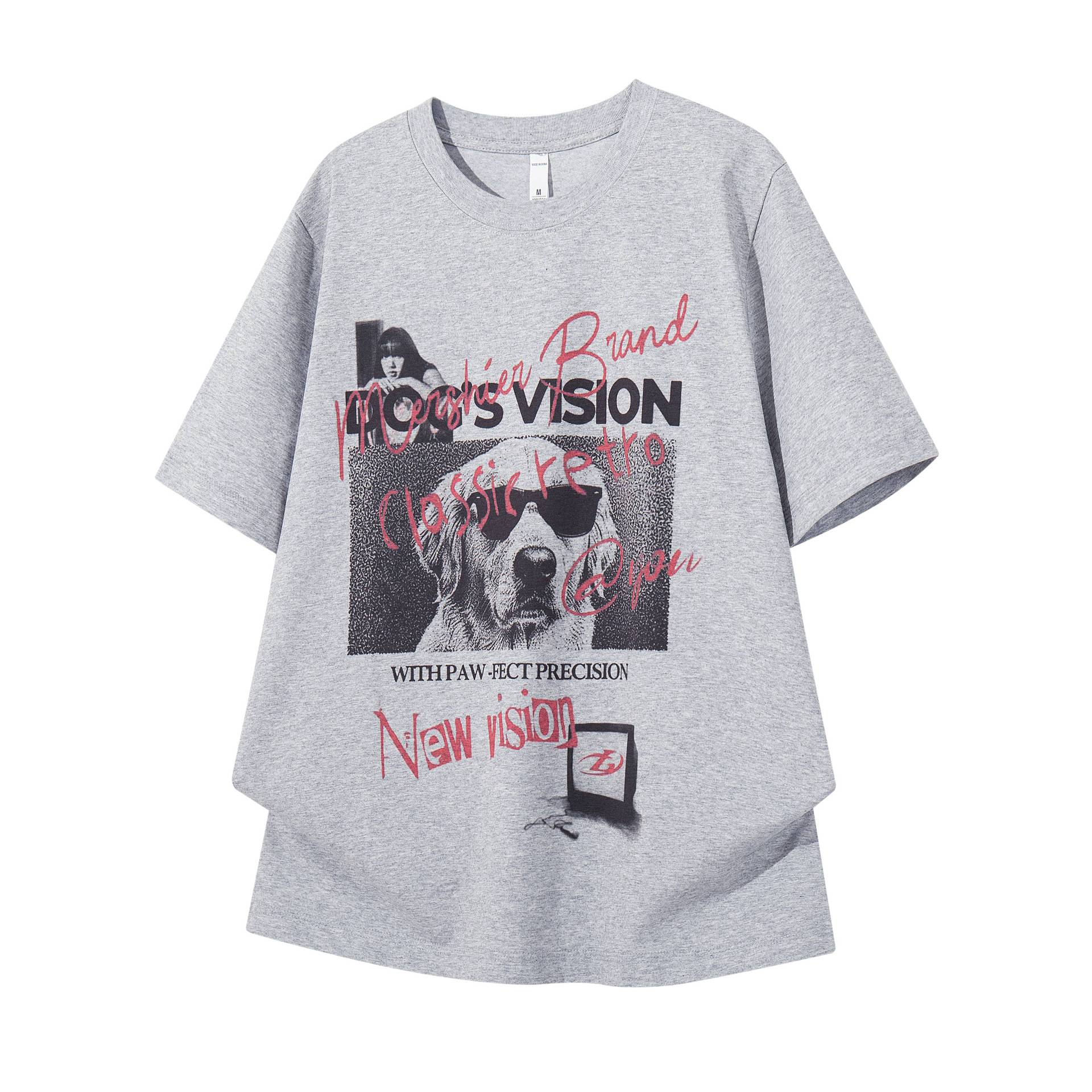 Sunglasses dog print short sleeves